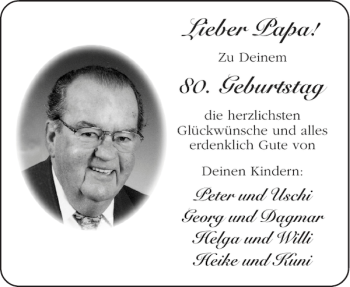 Glückwunschanzeige von Papa  von Aachener Zeitung / Aachener Nachrichten