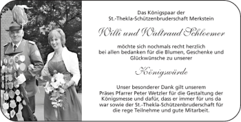 Glückwunschanzeige von Willi und Waltraud S chloemer von Aachener Zeitung / Aachener Nachrichten