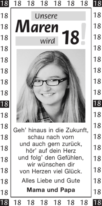 Glückwunschanzeige von   von Aachener Zeitung / Aachener Nachrichten