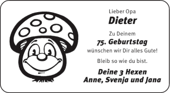 Glückwunschanzeige von Dieter  von Aachener Zeitung / Aachener Nachrichten