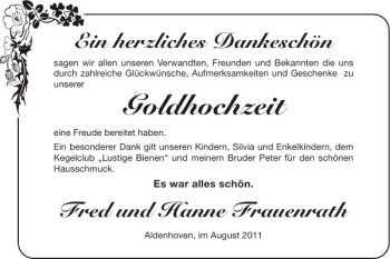 Glückwunschanzeige von Goldhochzeit  von Super Sonntag / Super Mittwoch