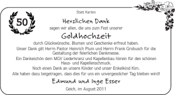 Glückwunschanzeige von Goldhochzeit  von Super Sonntag / Super Mittwoch