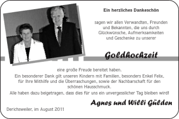 Glückwunschanzeige von Goldhochzeit  von Super Sonntag / Super Mittwoch