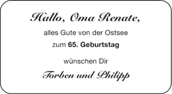 Glückwunschanzeige von Oma Renate von Aachener Zeitung / Aachener Nachrichten