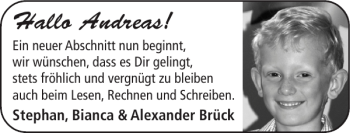 Glückwunschanzeige von Andreas  von Super Sonntag / Super Mittwoch