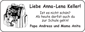 Glückwunschanzeige von Anna-Lena Keller von Super Sonntag / Super Mittwoch