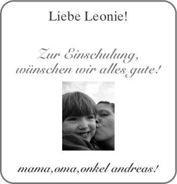 Glückwunschanzeige von Einschulung  von Super Sonntag / Super Mittwoch