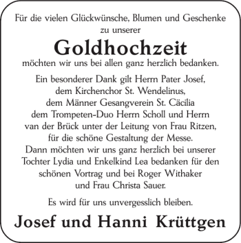 Glückwunschanzeige von Goldhochzeit  von Super Sonntag / Super Mittwoch