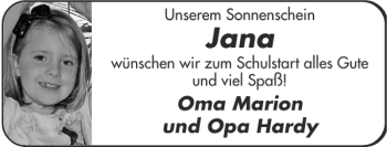 Glückwunschanzeige von Jana  von Super Sonntag / Super Mittwoch