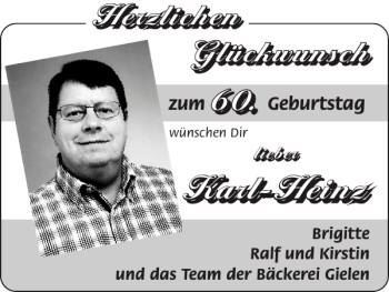Glückwunschanzeige von Karl-HeinzKarl-Heinz  von Super Sonntag / Super Mittwoch