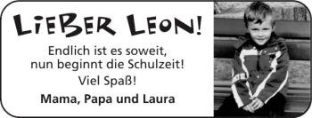 Glückwunschanzeige von Leon  von Super Sonntag / Super Mittwoch