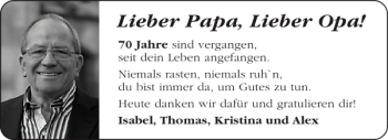 Glückwunschanzeige von Papa Opa von Aachener Zeitung / Aachener Nachrichten