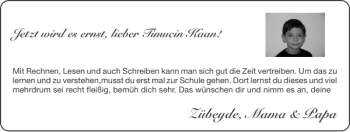 Glückwunschanzeige von Zübeyde Mama Papa von Super Sonntag / Super Mittwoch