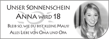 Glückwunschanzeige von Anna  von Aachener Zeitung / Aachener Nachrichten