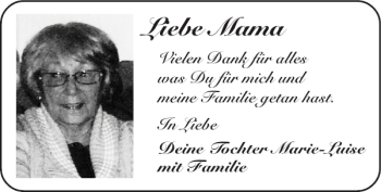 Glückwunschanzeige von Mama  von Super Sonntag / Super Mittwoch