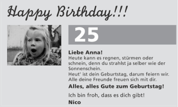 Glückwunschanzeige von   von Aachener Zeitung / Aachener Nachrichten