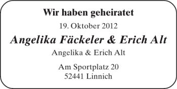 Glückwunschanzeige von Angelika Fäckeler Erich von Super Sonntag / Super Mittwoch