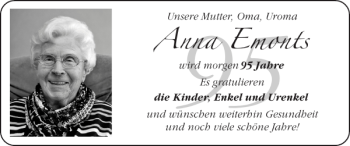 Glückwunschanzeige von Anna Emonts von Super Sonntag / Super Mittwoch