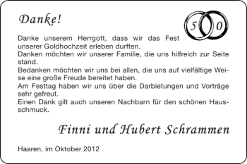 Glückwunschanzeige von Finni und Hubert Schrammen von Super Sonntag / Super Mittwoch