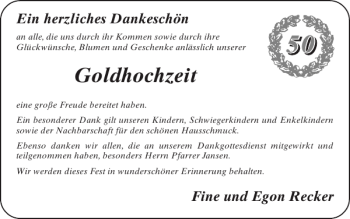 Glückwunschanzeige von Goldhochzeit  von Super Sonntag / Super Mittwoch
