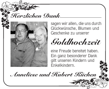 Glückwunschanzeige von Goldhochzeit  von Super Sonntag / Super Mittwoch