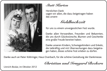 Glückwunschanzeige von Goldhochzeit  von Super Sonntag / Super Mittwoch