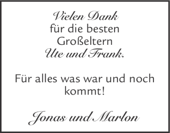 Glückwunschanzeige von Jonas und Marlon von Super Sonntag / Super Mittwoch