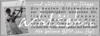 Glückwunschanzeige von Kai  von Aachener Zeitung / Aachener Nachrichten