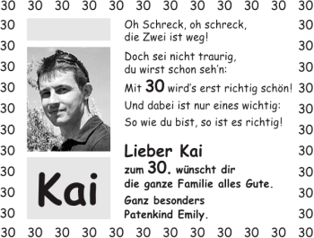 Glückwunschanzeige von Kai  von Super Sonntag / Super Mittwoch