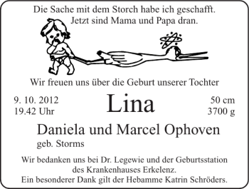 Glückwunschanzeige von Lina  von Super Sonntag / Super Mittwoch