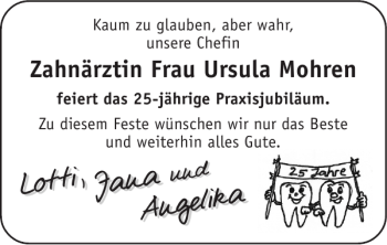 Glückwunschanzeige von Lotti Jana Angelika von Super Sonntag / Super Mittwoch