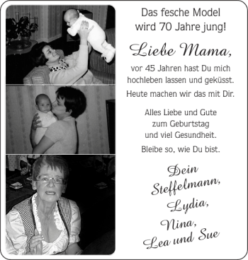 Glückwunschanzeige von Mama  von Aachener Zeitung / Aachener Nachrichten