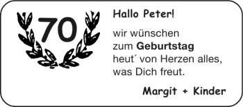 Glückwunschanzeige von Peter Margit Kinder von Super Sonntag / Super Mittwoch