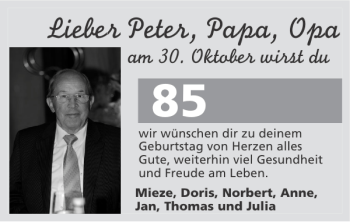Glückwunschanzeige von Peter Papa Opa von Super Sonntag / Super Mittwoch