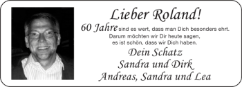 Glückwunschanzeige von Roland  von Aachener Zeitung / Aachener Nachrichten