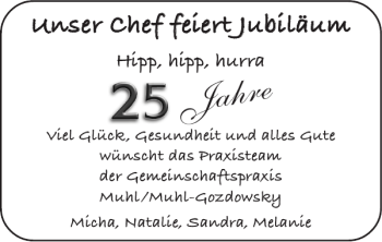 Glückwunschanzeige von Unser Chef von Super Sonntag / Super Mittwoch