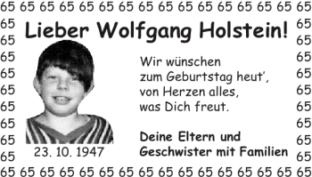 Glückwunschanzeige von Wolfgang Holstei n von Super Sonntag / Super Mittwoch