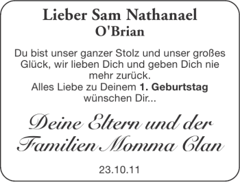 Glückwunschanzeige von und der Momma Clan von Super Sonntag / Super Mittwoch