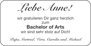 Glückwunschanzeige von Anne  von Super Sonntag / Super Mittwoch