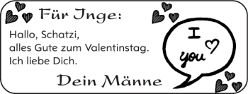 Glückwunschanzeige von Für Inge Männe von Super Sonntag / Super Mittwoch