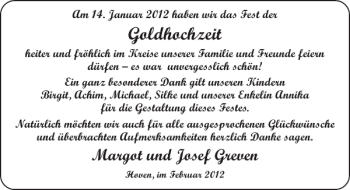 Glückwunschanzeige von Goldhochzeit  von Super Sonntag / Super Mittwoch