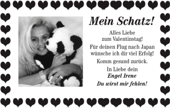 Glückwunschanzeige von Schatz  von Super Sonntag / Super Mittwoch