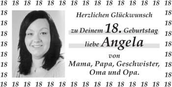 Glückwunschanzeige von Angela  von Super Sonntag / Super Mittwoch