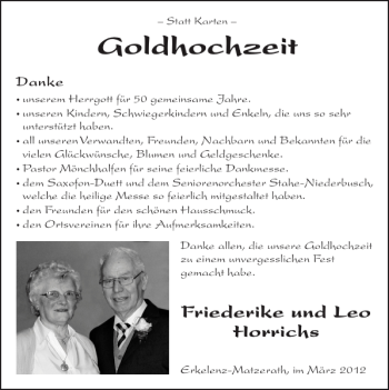 Glückwunschanzeige von Goldhochzeit  von Super Sonntag / Super Mittwoch