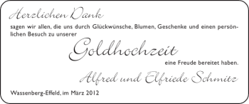 Glückwunschanzeige von Goldhochzeit  von Super Sonntag / Super Mittwoch