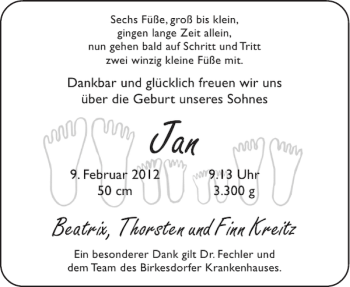 Glückwunschanzeige von Jan  von Aachener Zeitung / Aachener Nachrichten