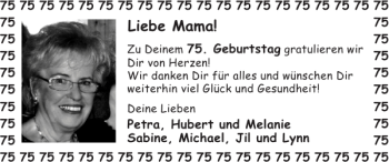 Glückwunschanzeige von Mama  von Super Sonntag / Super Mittwoch
