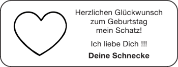 Glückwunschanzeige von Schatz  von Super Sonntag / Super Mittwoch