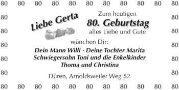 Glückwunschanzeige von Gerta  von Super Sonntag / Super Mittwoch