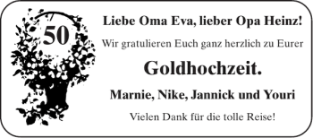 Glückwunschanzeige von Goldhochzeit  von Aachener Zeitung / Aachener Nachrichten